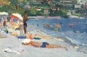 unknow artist A Beach in Evpatoria France oil painting artist